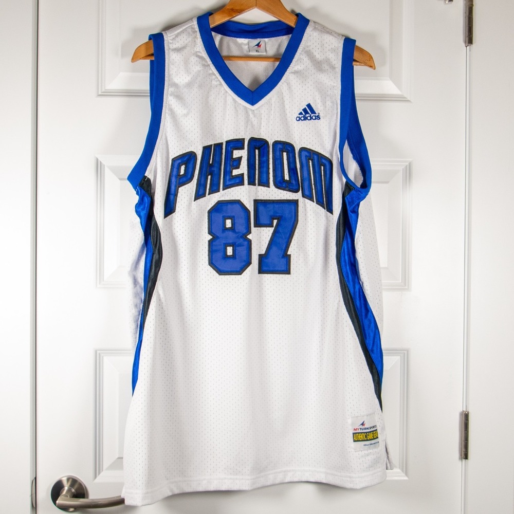 Oversized Y2K Style Phenom 87 Basketball Jersey White Men's XL